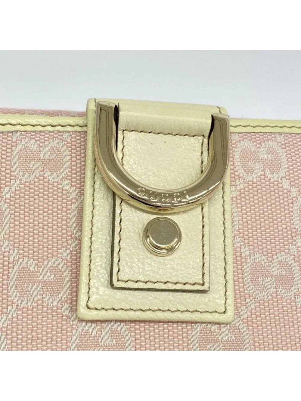 ★SOLD★ Gucci Wallet GG Canvas Abbey Pink Champagne Gold - Picture 7 of 8